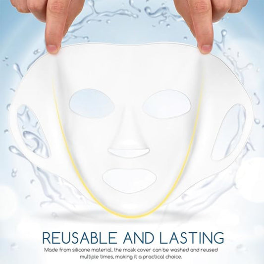 Didiseaon 3Pcs Reusable Silicone Face Mask Covers Set - Soft Non-Slip Skin Care Mask Cover For Sheet Essence Locking And Enhanced Absorption