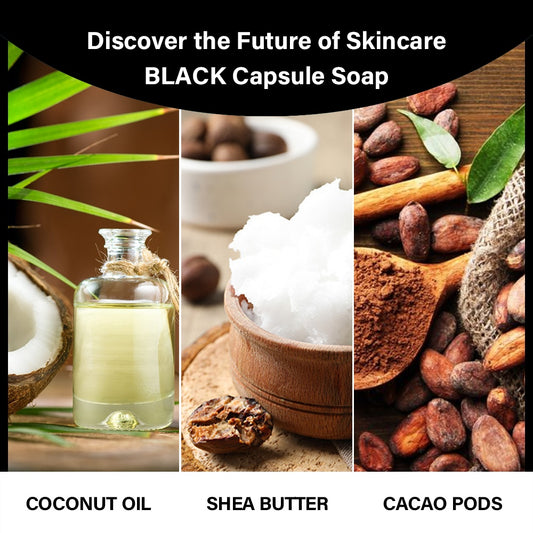 Black Capsule Soap Whitening Skin Care Cleanses Without Stripping Lightening Face