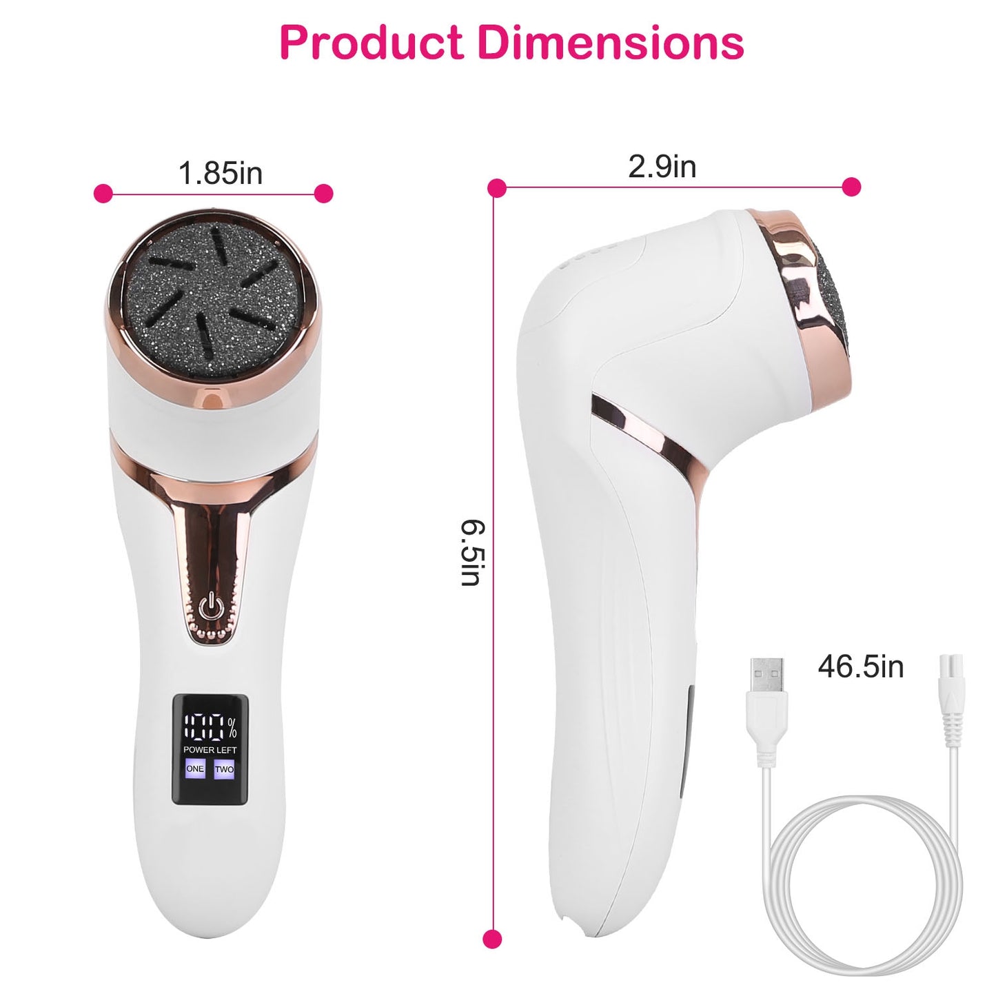 17Pcs Electric Foot Callus Remover With Vacuum Foot Grinder Rechargeable Foot File Dead Skin Pedicure Machine With 3 Grinding Heads 2 Speeds Foot Care Tool